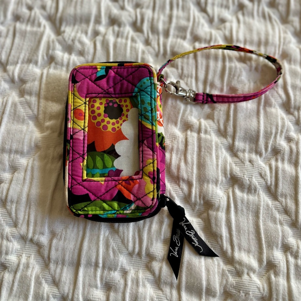 WOMENS‎ VERA BRADLEY VA VA BLOOM PATTERN IPHONE SMARTPHONE WRISTLET ZIP WALLET